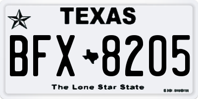 TX license plate BFX8205