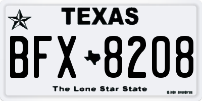 TX license plate BFX8208