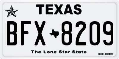 TX license plate BFX8209