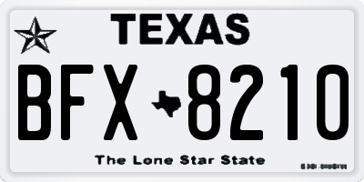 TX license plate BFX8210