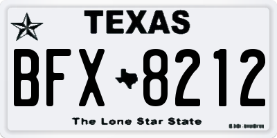 TX license plate BFX8212
