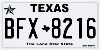TX license plate BFX8216