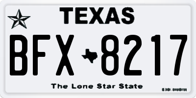 TX license plate BFX8217