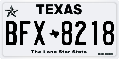 TX license plate BFX8218