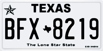 TX license plate BFX8219