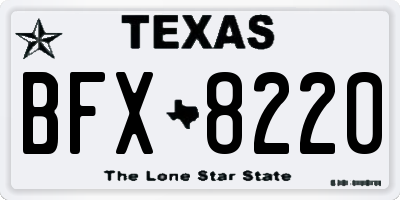 TX license plate BFX8220
