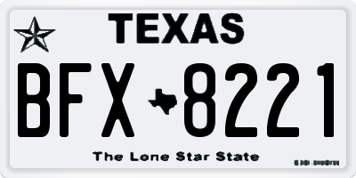 TX license plate BFX8221