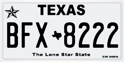 TX license plate BFX8222