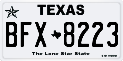 TX license plate BFX8223