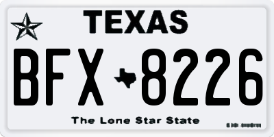 TX license plate BFX8226