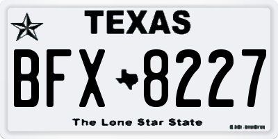 TX license plate BFX8227