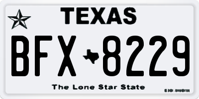 TX license plate BFX8229