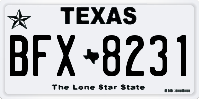 TX license plate BFX8231