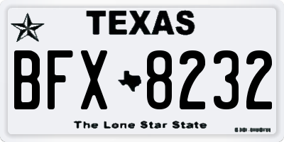 TX license plate BFX8232