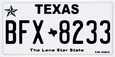 TX license plate BFX8233