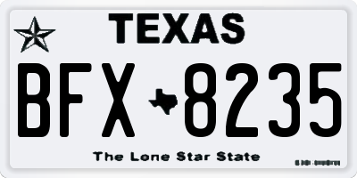 TX license plate BFX8235