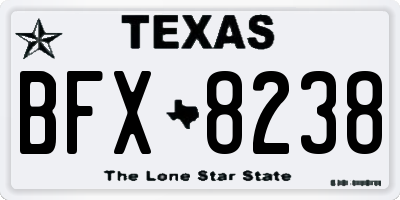 TX license plate BFX8238