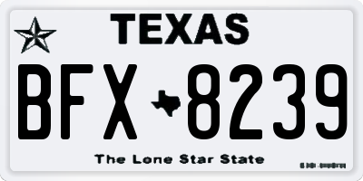 TX license plate BFX8239