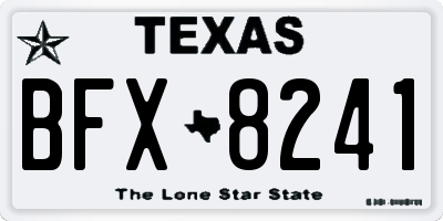 TX license plate BFX8241