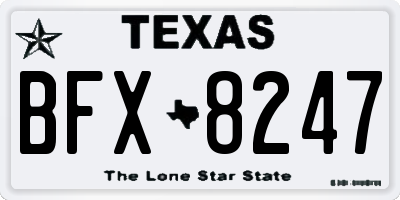 TX license plate BFX8247