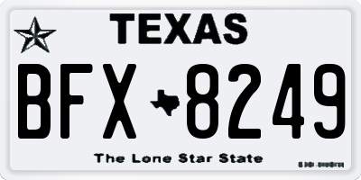 TX license plate BFX8249