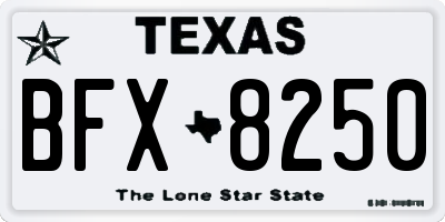 TX license plate BFX8250