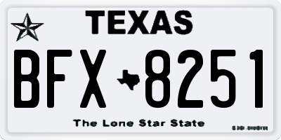 TX license plate BFX8251