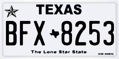 TX license plate BFX8253