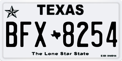 TX license plate BFX8254