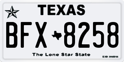 TX license plate BFX8258