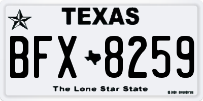 TX license plate BFX8259