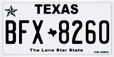 TX license plate BFX8260