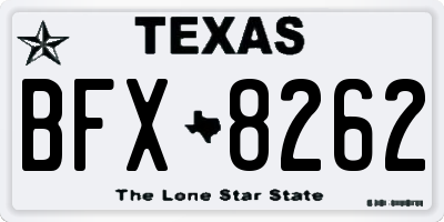 TX license plate BFX8262
