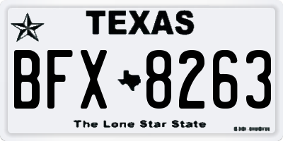 TX license plate BFX8263
