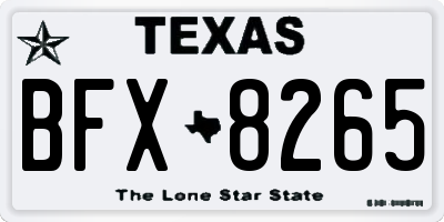 TX license plate BFX8265