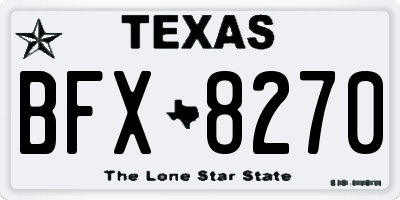 TX license plate BFX8270