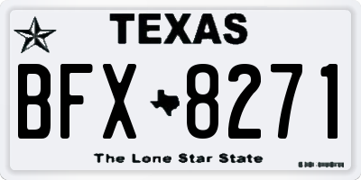 TX license plate BFX8271