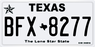 TX license plate BFX8277