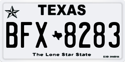 TX license plate BFX8283