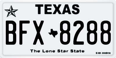 TX license plate BFX8288