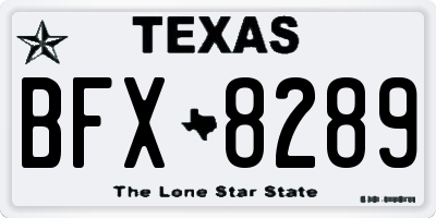 TX license plate BFX8289