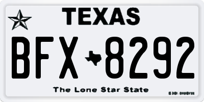 TX license plate BFX8292