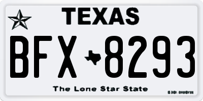TX license plate BFX8293