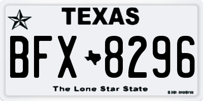 TX license plate BFX8296