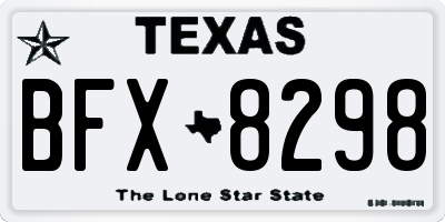 TX license plate BFX8298