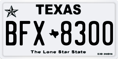 TX license plate BFX8300