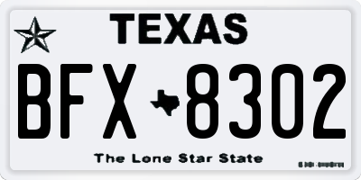 TX license plate BFX8302