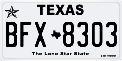TX license plate BFX8303