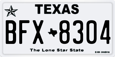 TX license plate BFX8304