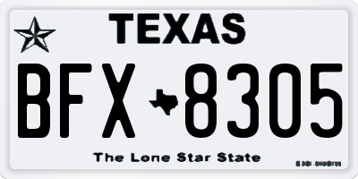 TX license plate BFX8305